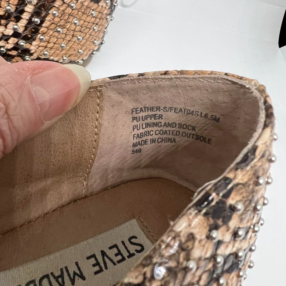 Steve Madden Python Print Beaded Loafers - Euc - image 7